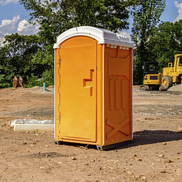 are there any restrictions on what items can be disposed of in the portable restrooms in Russell Gardens